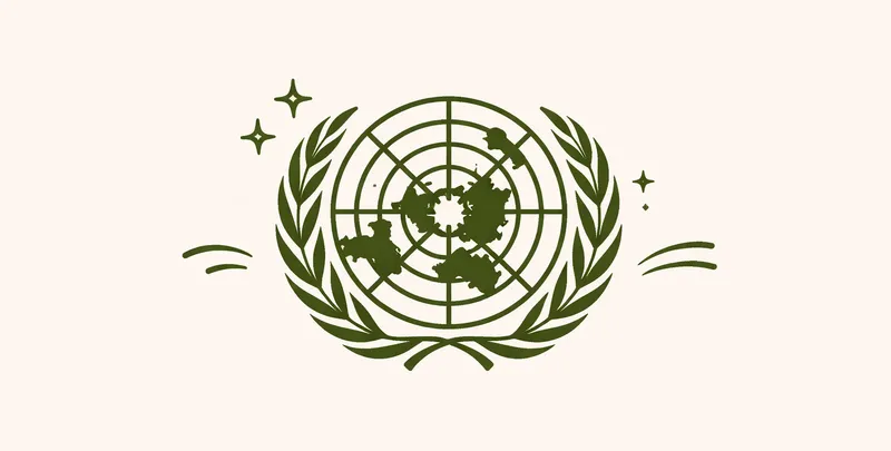 United Nations emblem illustration